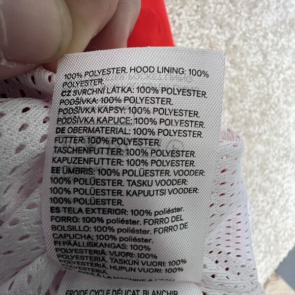 Divided Hooded Mens Red Blue Windbreaker Medium Long Sleeve Zip pullover Pocket - Picture 5 of 7